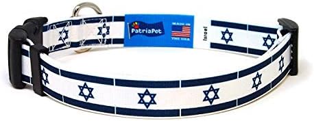 צווארון כלבים ישראל | דגל ישראל | Slip-On Martingale | מיוצר ב- NJ, ארהב | לכלבים גדולים במיוחד | רוחב 1 סנטימטר